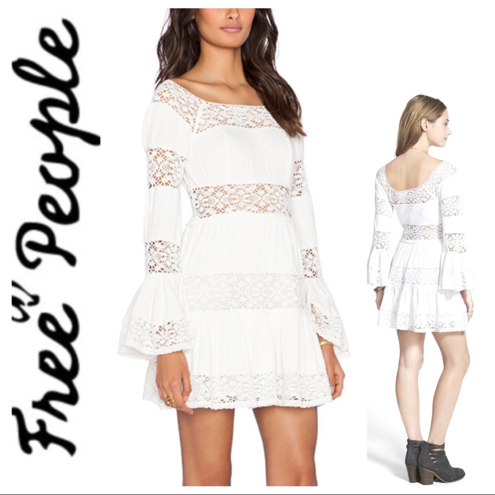 NWT FREE PEOPLE PIPPA Gauze Ivory BOHO DRESS Tired